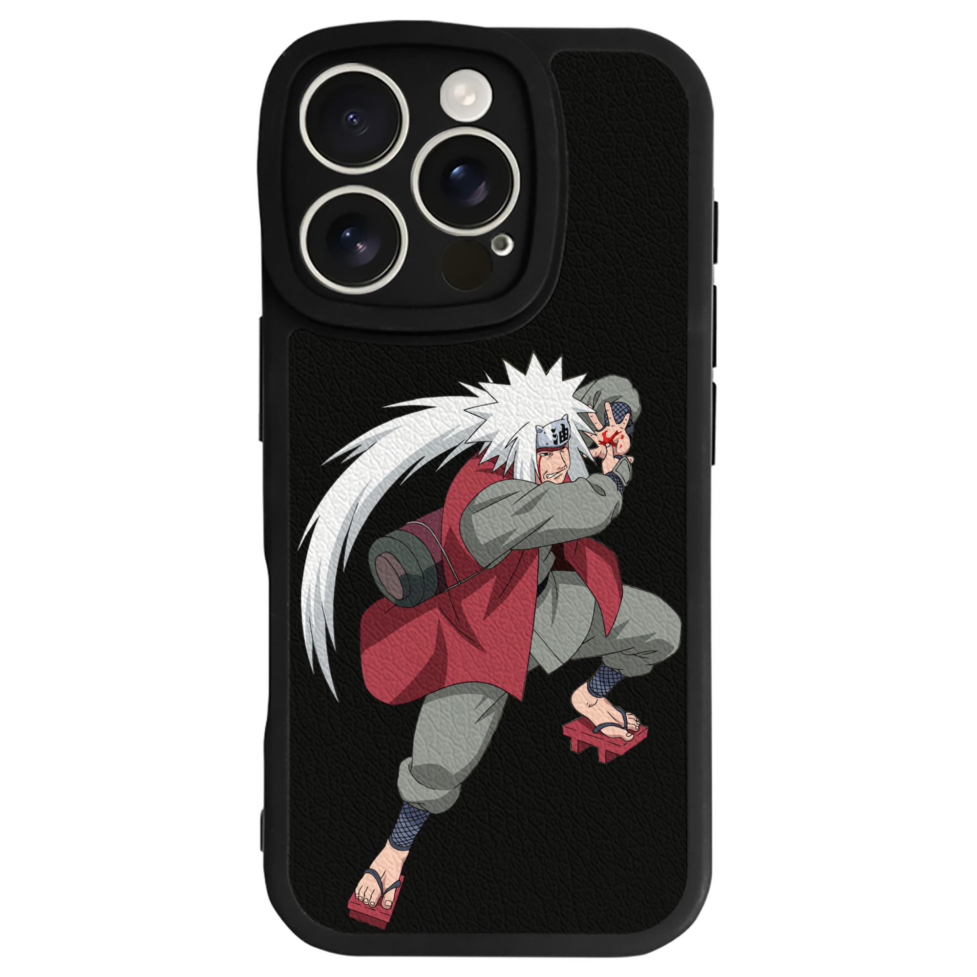 （画像用） NARUTO -ナルト- 自来也（じらいや） Jiraiya 【iPhone 16シリーズ対応】シリコンスマホケース（レザー調） 材質：シリコン